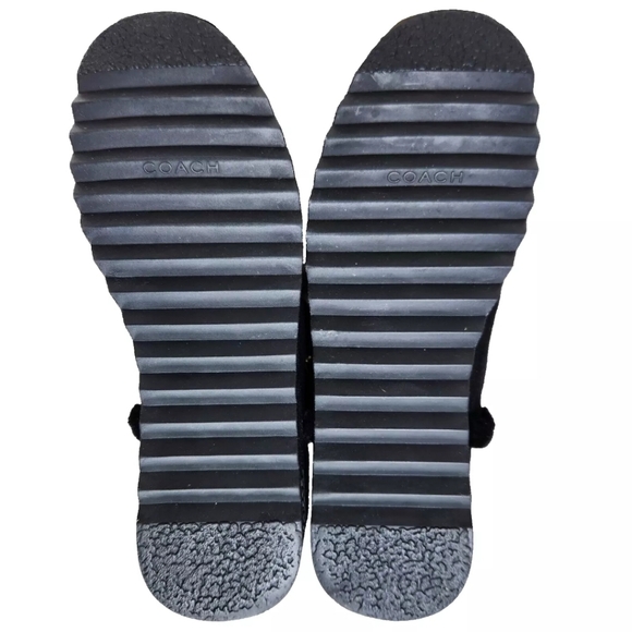 COACH Deeann Suede Genuine Fur Jacquard Boots Sz 10 Black Signature C - Picture 11 of 14